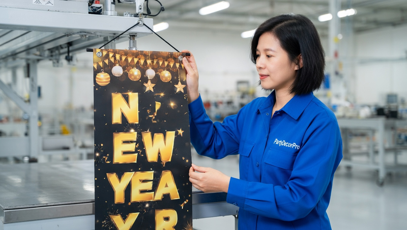 new years banner Manufacturing Process 