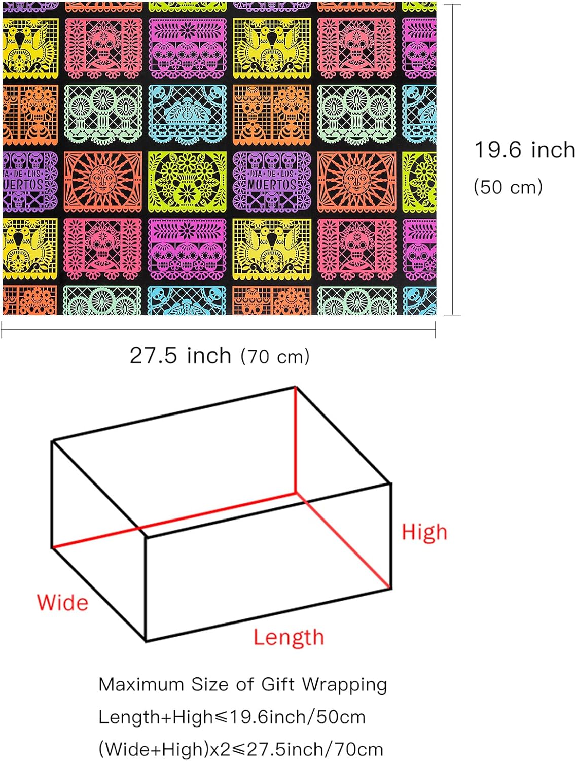 Custom Wrapping Paper - Day of the Dead Gift Wrap Sheets for Holidays - Image 7