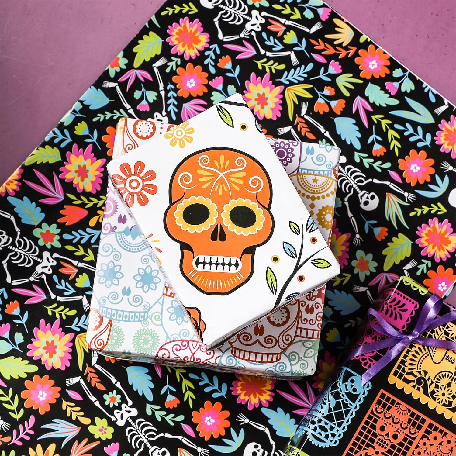 Custom Wrapping Paper - Day of the Dead Gift Wrap Sheets for Holidays - Image 5