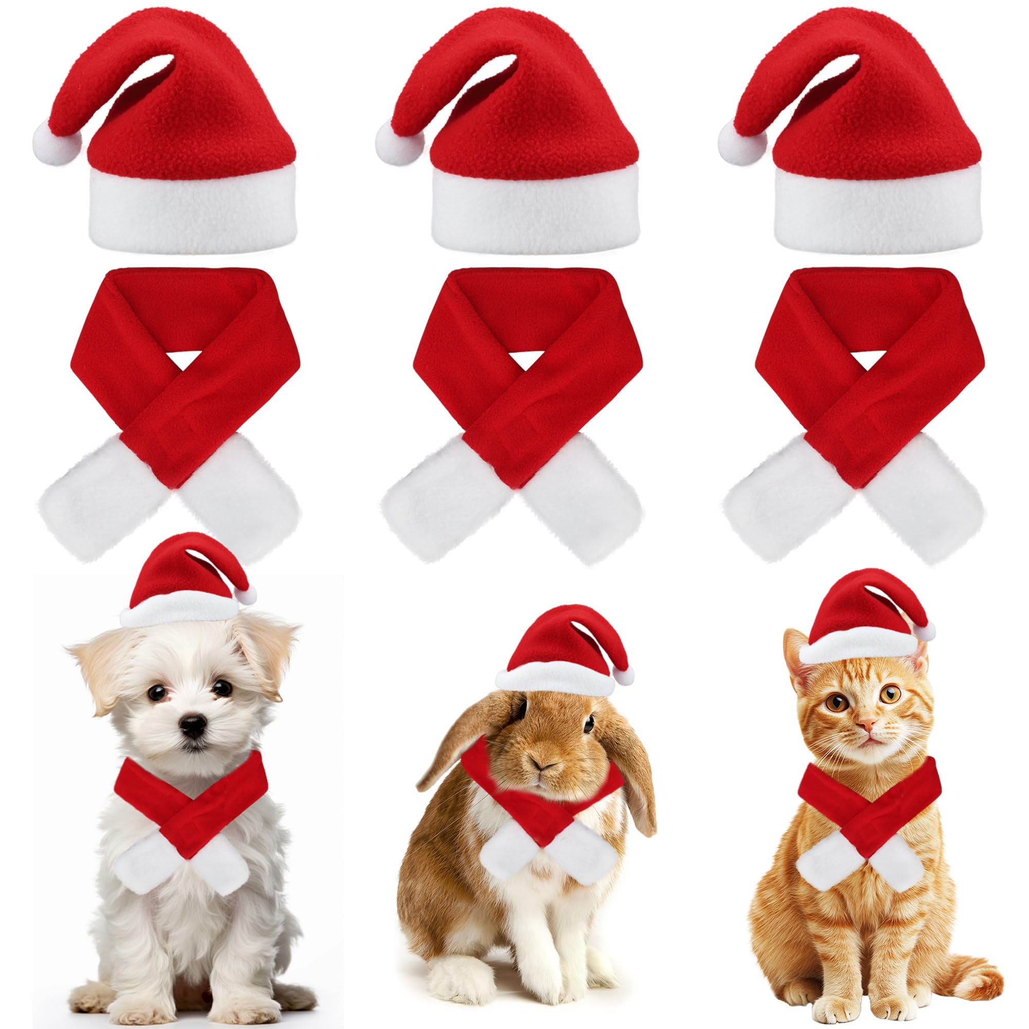 Wholesale Pet Costume Factory - Festive Christmas Pet Santa Hat Scarf Set