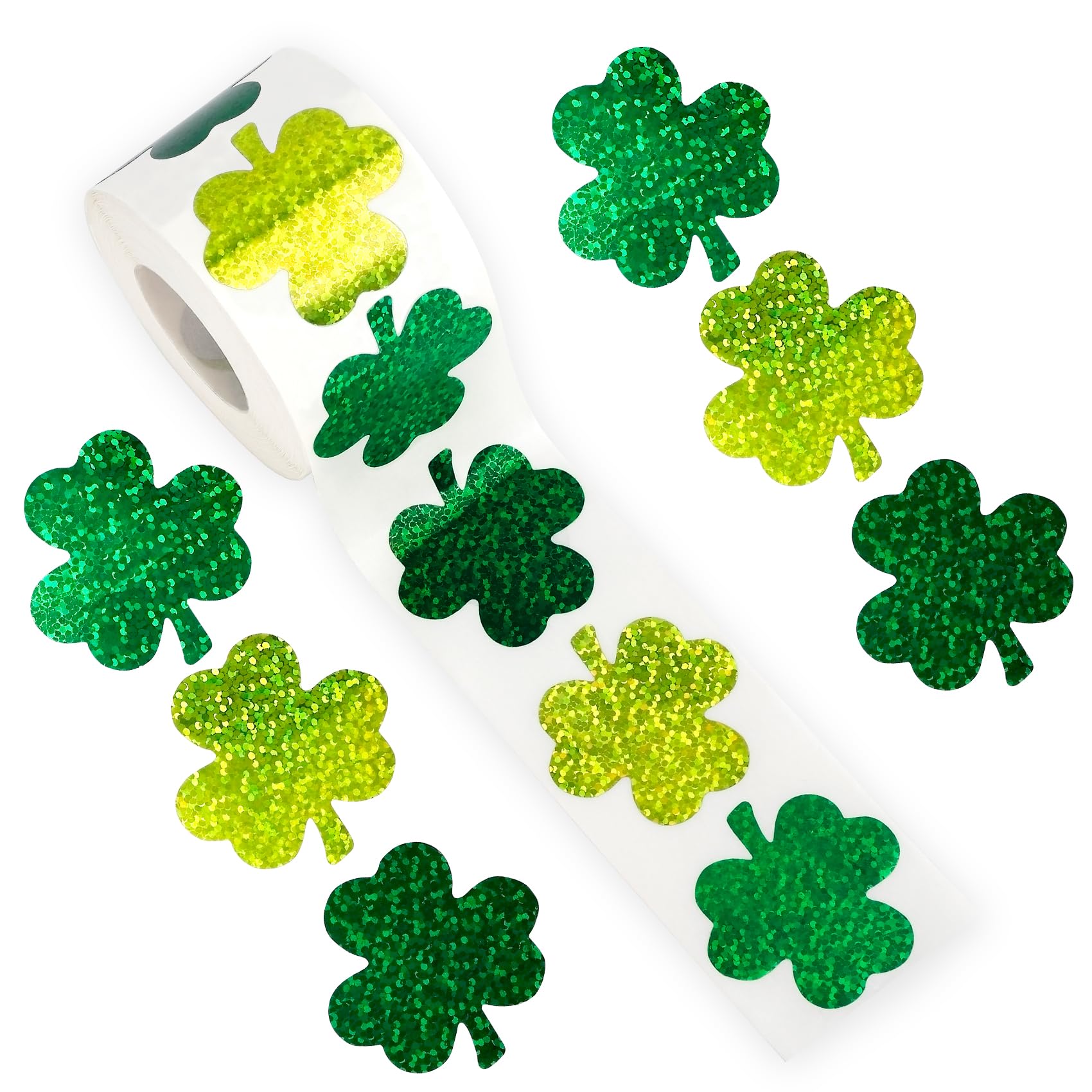 Custom Stickers Manufacturer - Glitter Shamrock Stickers for St. Patrick's Day Crafts