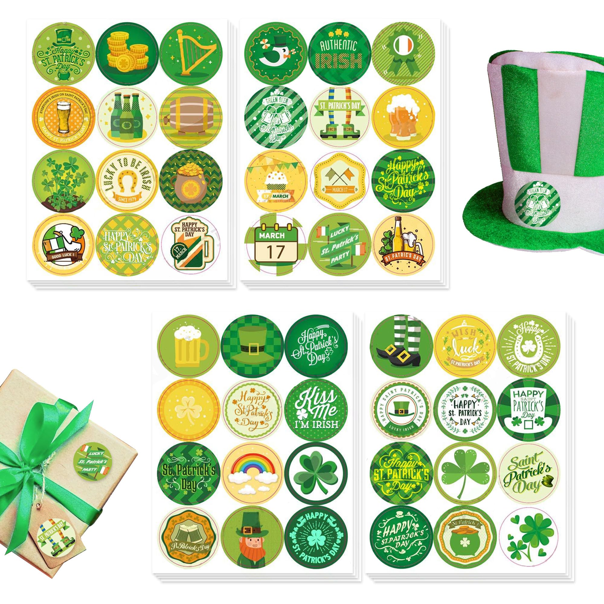 Wholesale Stickers - Premium St. Patrick's Day Round Festive Designs