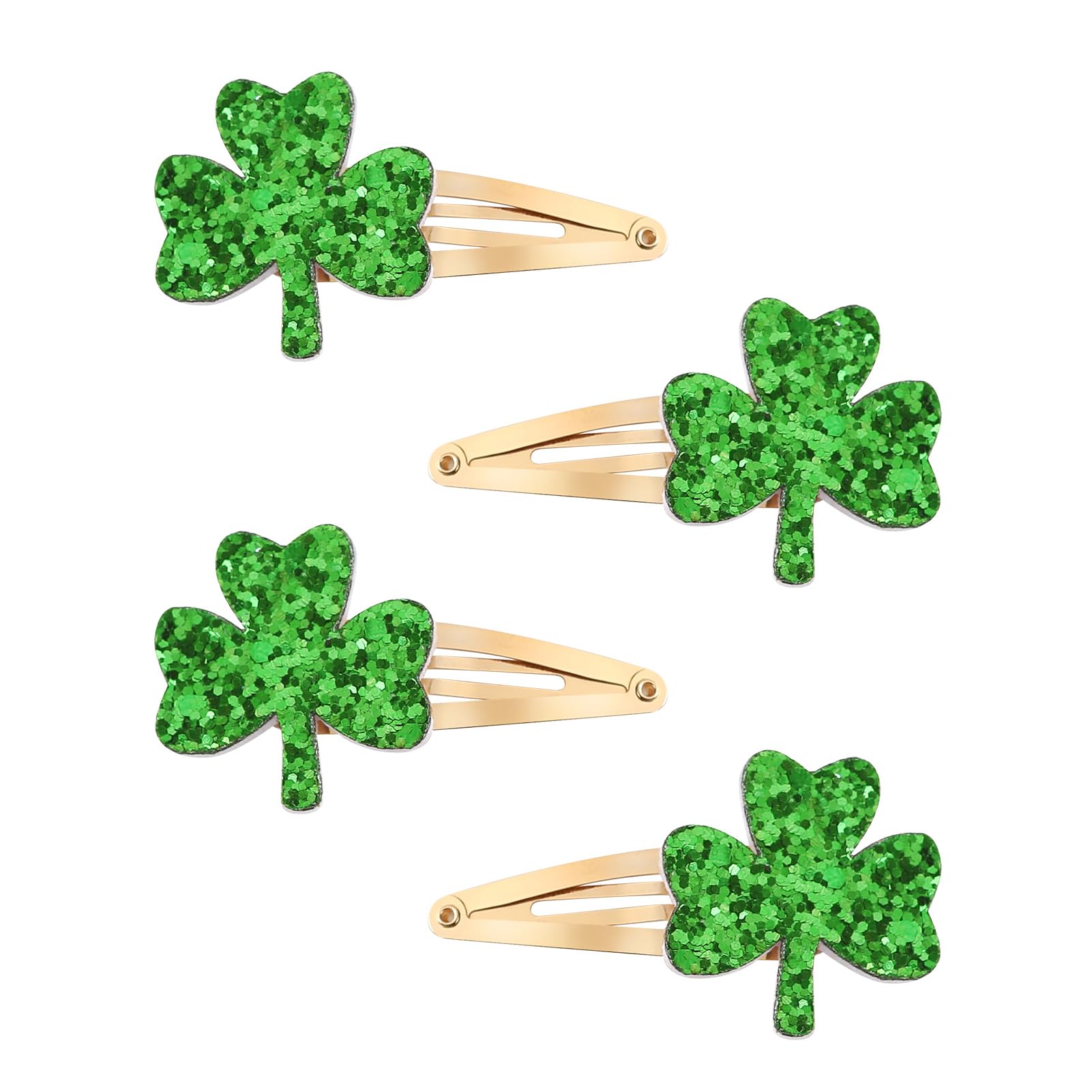Wholesale Hairpin Factory - Glitter Shamrock Hair Clips for St. Patrick's Day