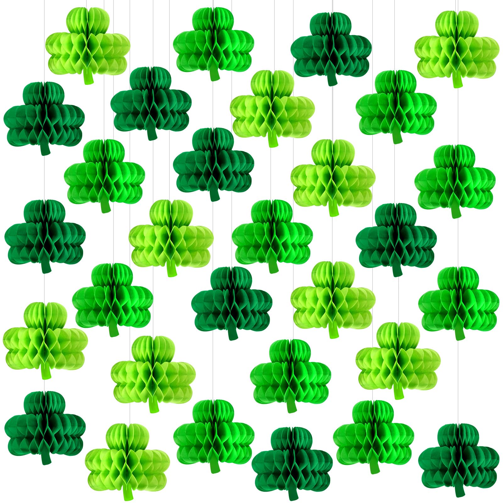 Custom Honeycomb Paper Decorations - St Patrick's Day Shamrock Hanging Decor
