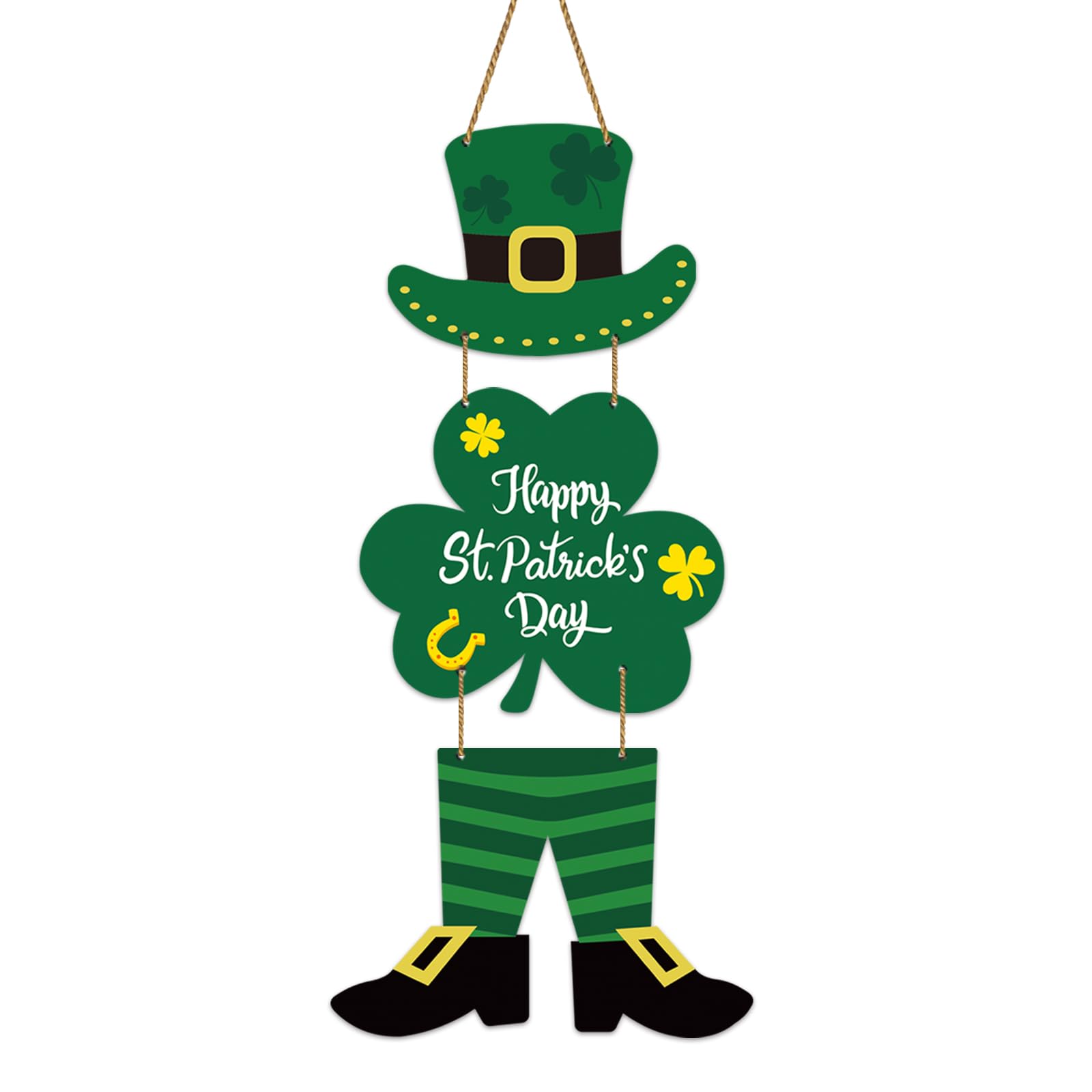 Custom Door Hanger Supplier - St Patrick's Day Leprechaun Wooden Hanging Sign