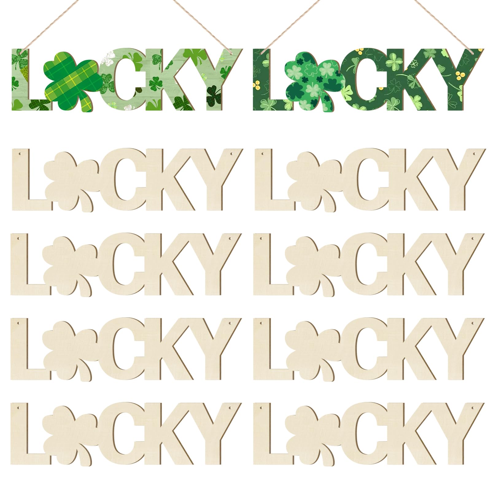 Wooden Crafts Wholesale - Unfinished Lucky Shamrock Cutouts for DIY Crafts