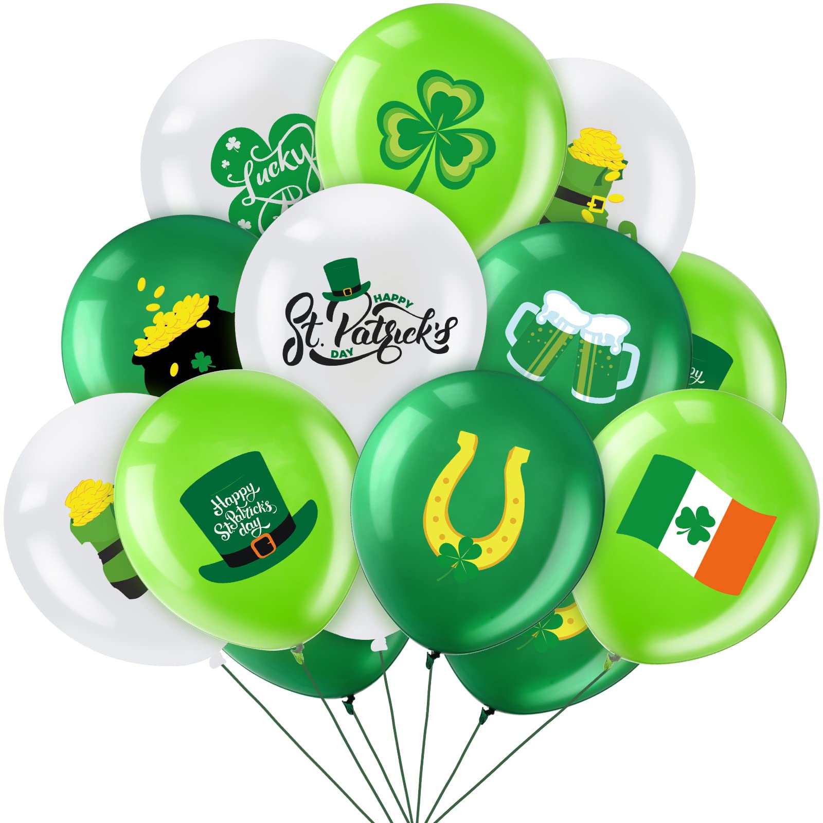 Custom Latex Balloons - Vibrant St Patrick's Day Party Decorations