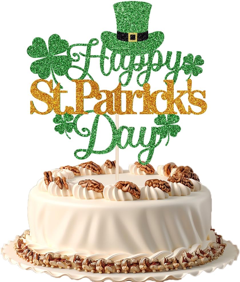 Custom Cake Topper Supplier - St. Patrick's Day Glitter Cake Topper