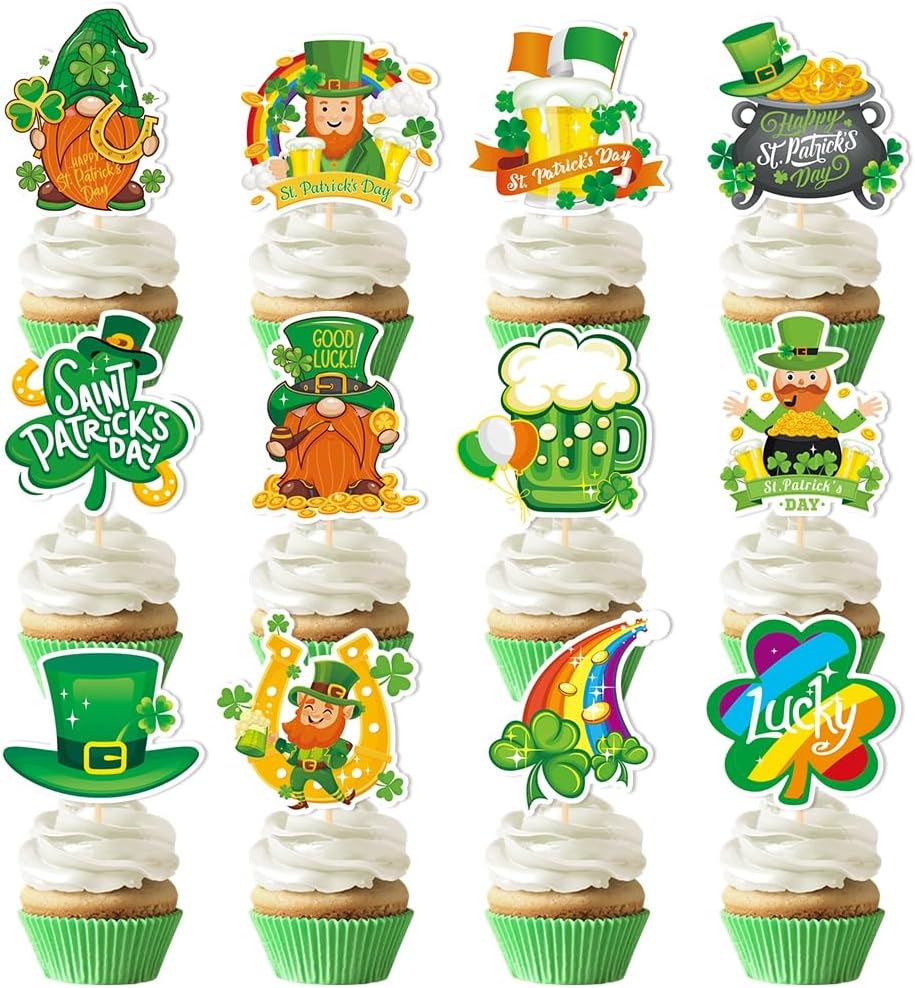 Custom Cupcake Toppers - St. Patrick's Day Wholesale Cupcake Toppers