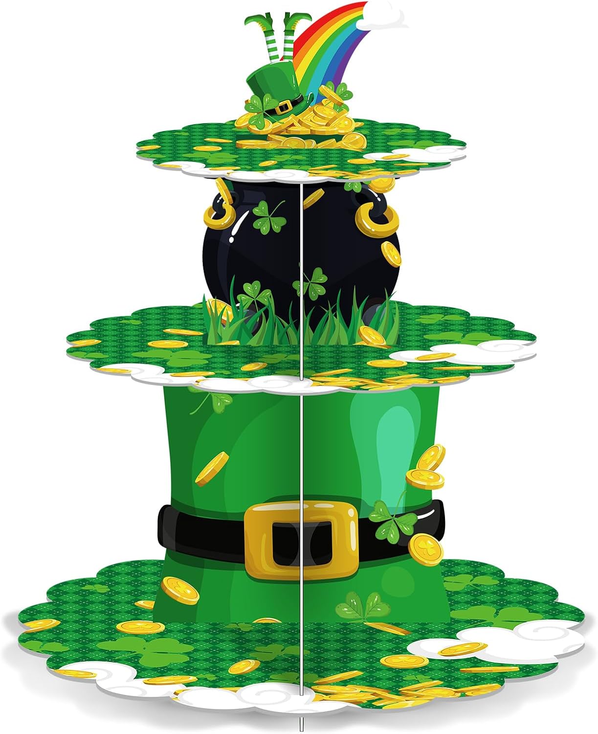 Wholesale Cupcake Stand - St Patrick's Day 3-Tier Party Dessert Stand