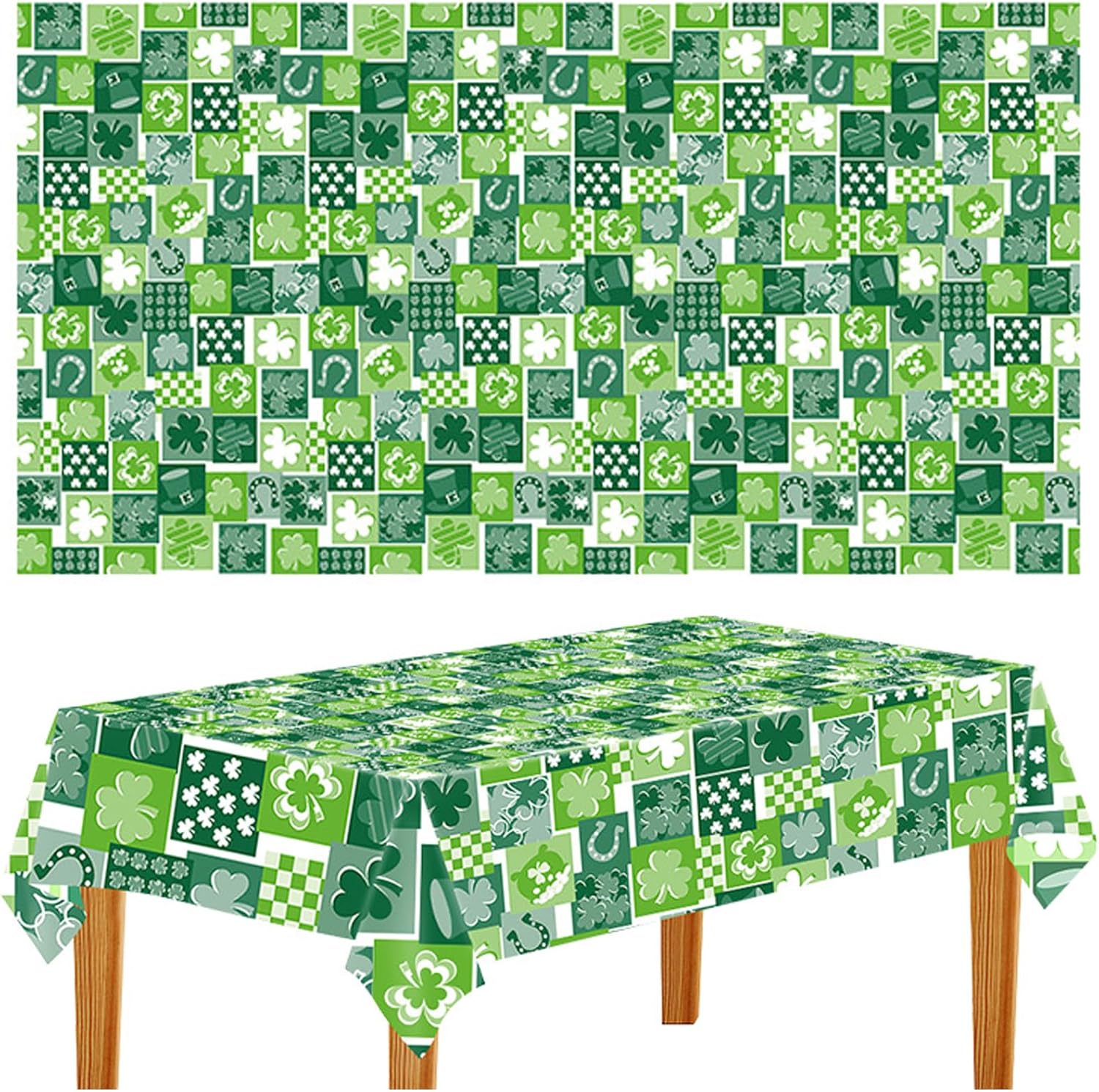 Oem Tablecloth Factory - Waterproof Shamrock St Patrick's Day Tablecloth