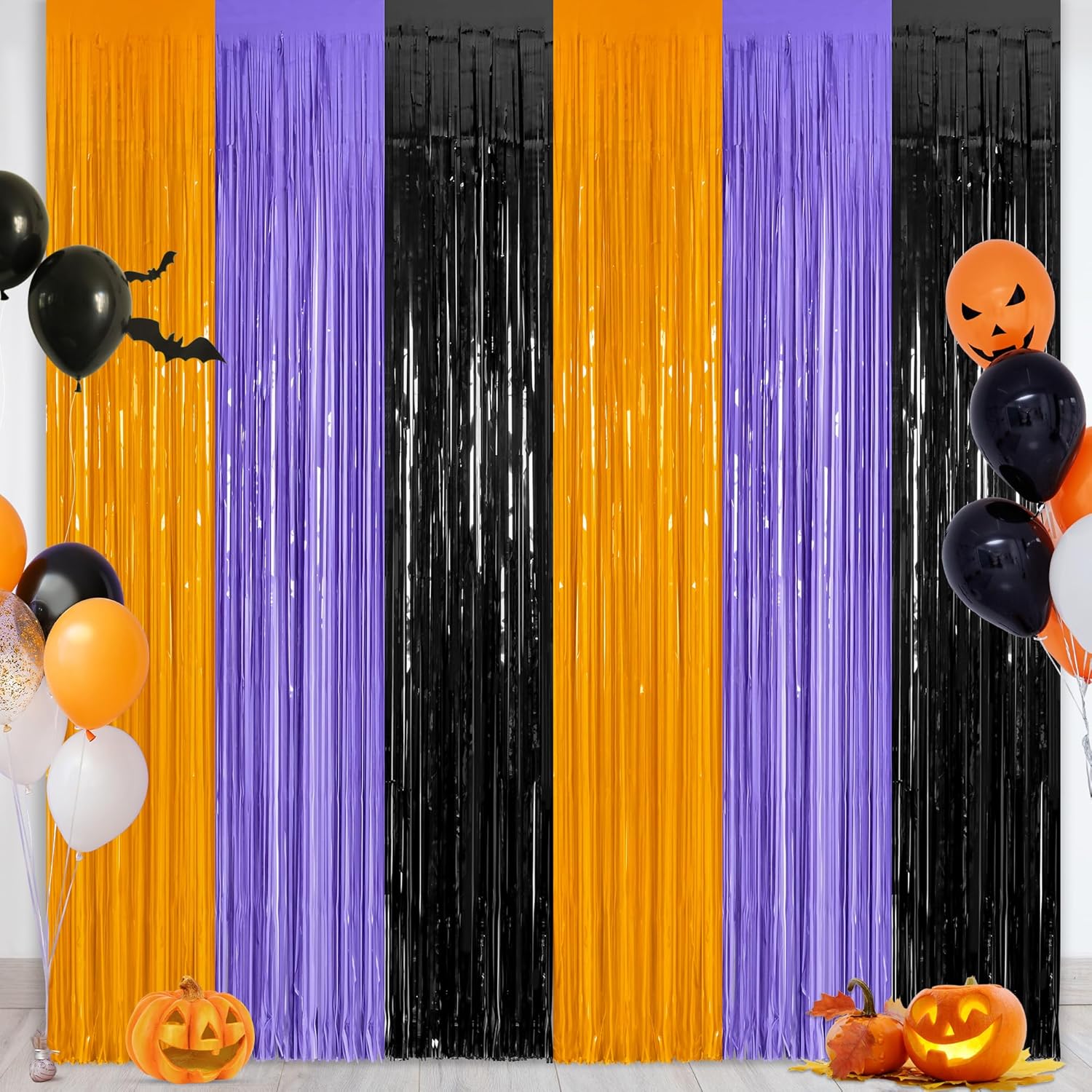 Foil Fringe Supplier - Halloween Metallic Fringe Curtains Backdrop Wholesale