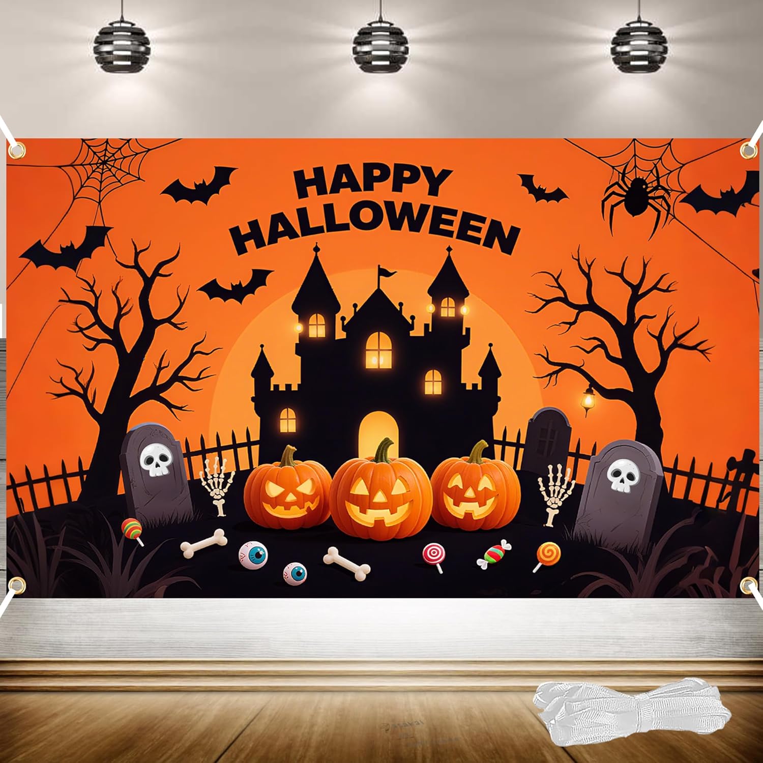 Custom Backdrop Manufacturer - Happy Halloween Backdrop Banner for Parties