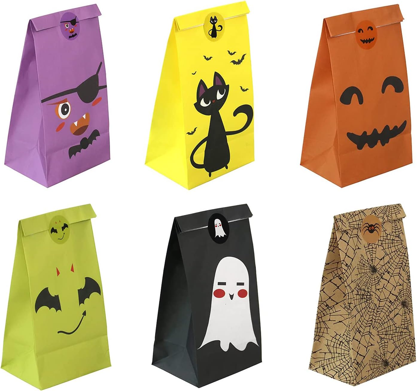 Custom Paper Bags - Halloween Trick or Treat Goody Bags for Festive Candy Distribution