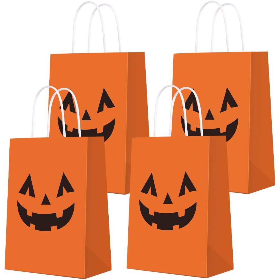 Custom Gift Bags - Halloween Pumpkin Tote Favor Goody Candy Bags