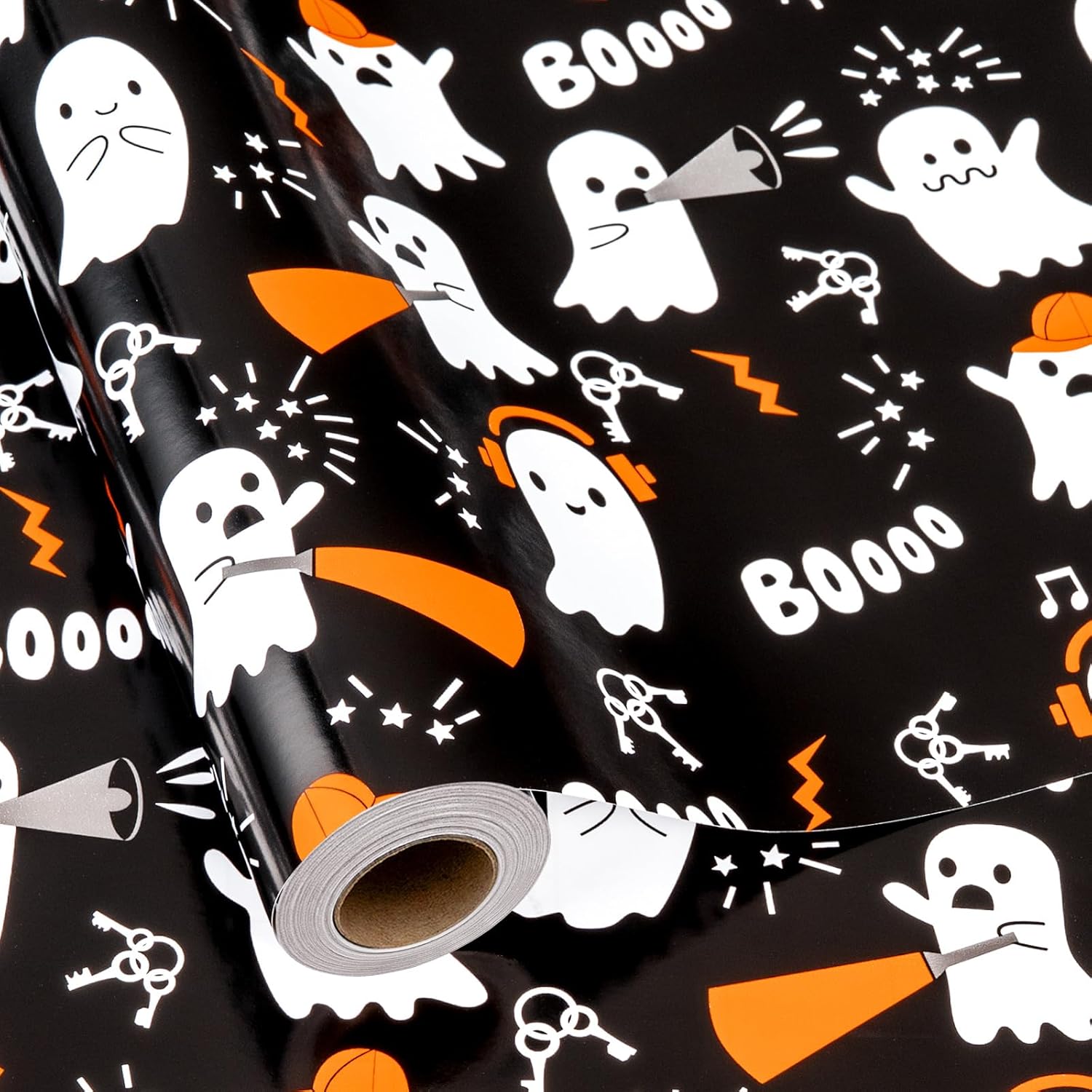 Bulk Gift Wrapping Paper - Spooky Cute Halloween Ghost Design Roll