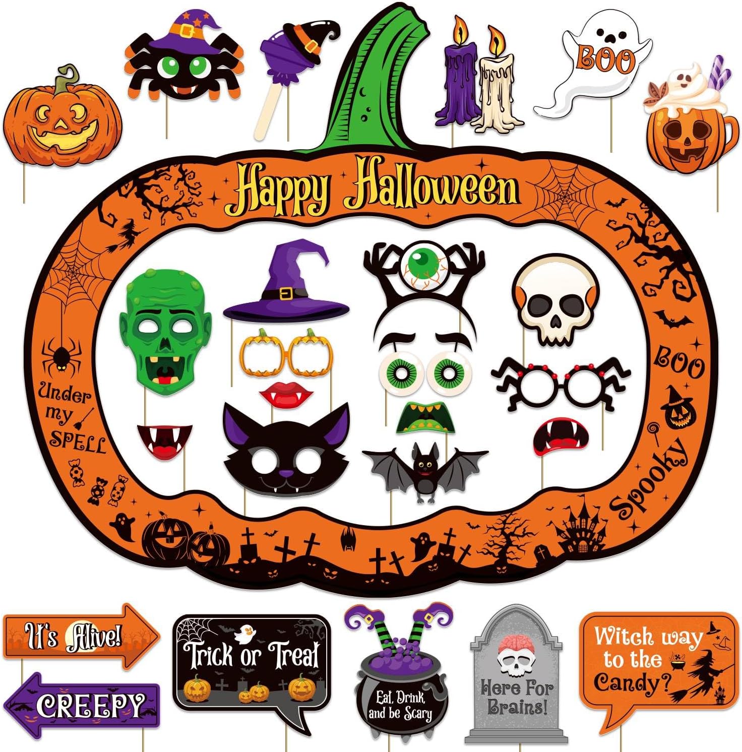 Photo Booth Props Manufacturer - Halloween Pumpkin Photo Booth Frame Kit