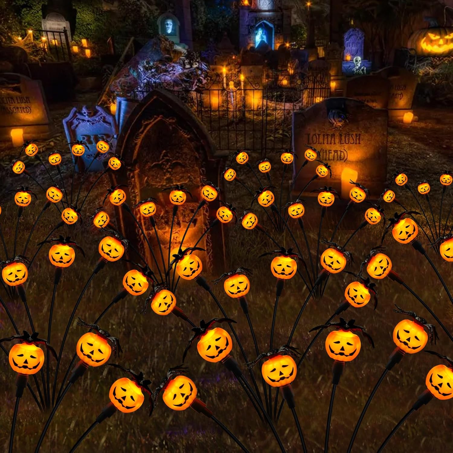 Decorative Lights Manufacturer - Halloween Swaying Pumpkin Solar Lights Outdoor Decor
