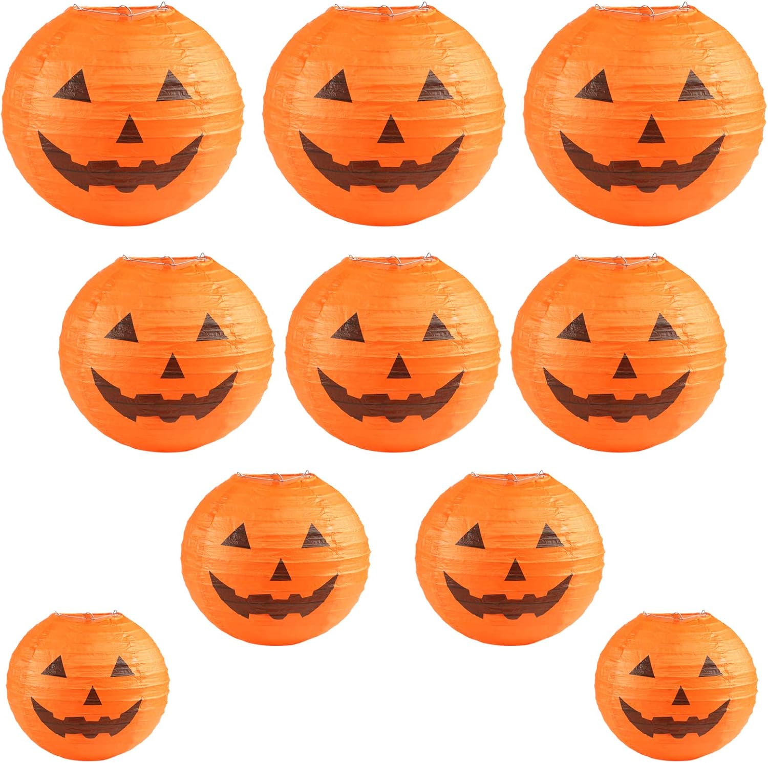 Custom Paper Lanterns - Halloween Pumpkin Hanging Paper Lanterns for Festive Decor