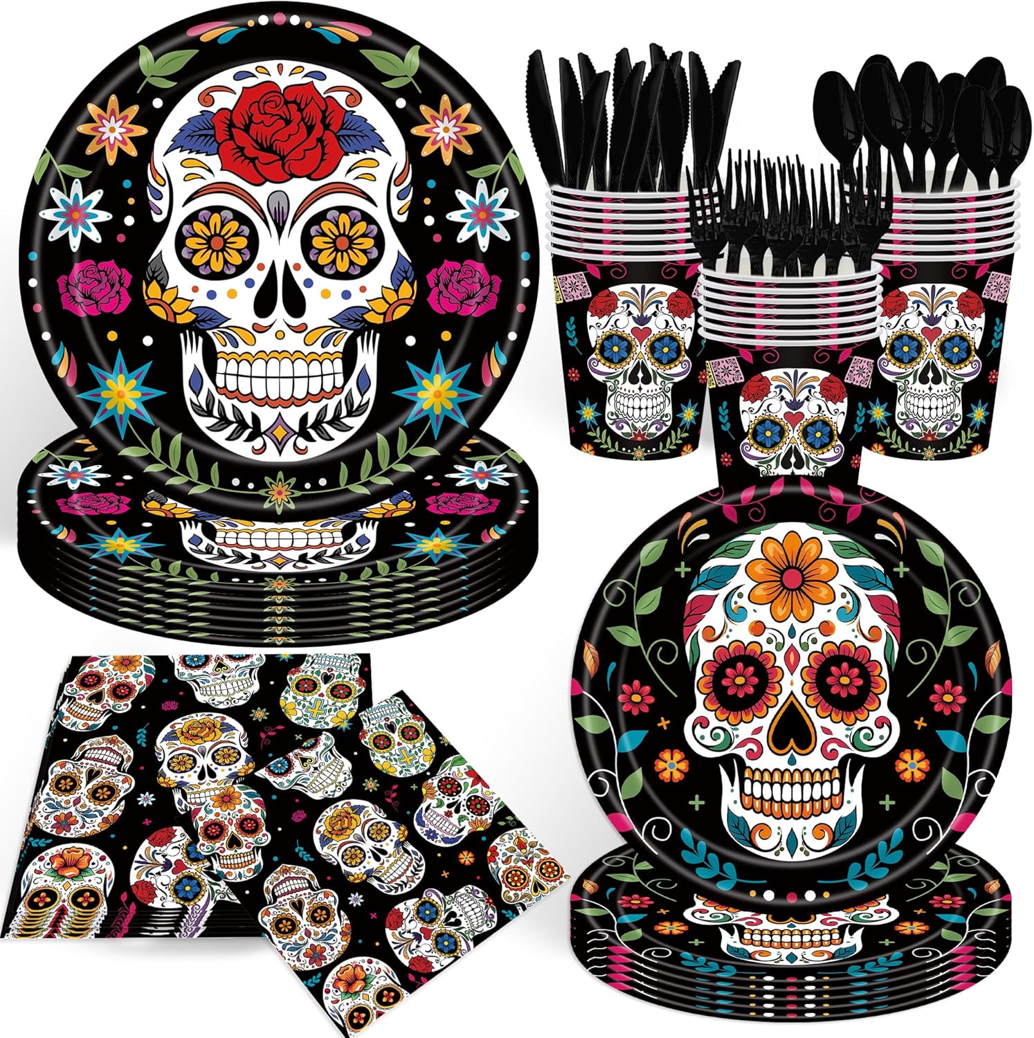 Custom Party Tableware - Day of the Dead Sugar Skull Tableware Set
