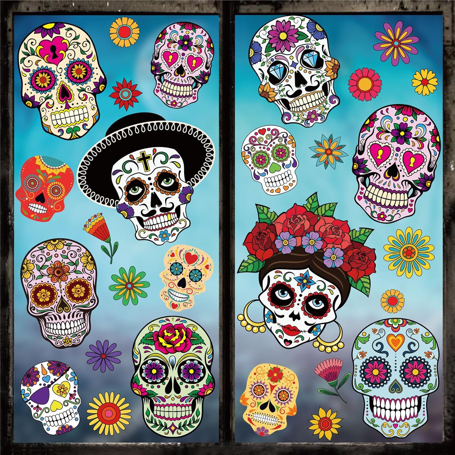 Window Clings Manufacturer - Day of the Dead Window Clings Wholesale Party Supplies OEM