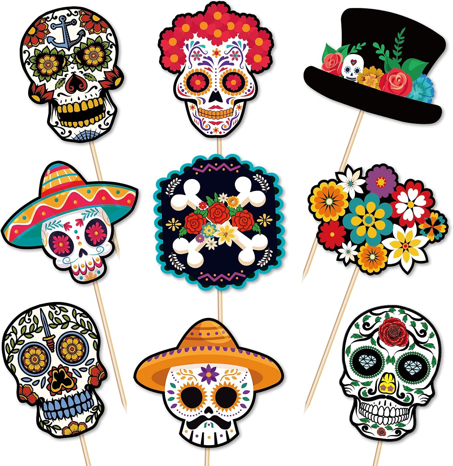 Cupcake Toppers Manufacturer - Day of the Dead Cupcake Toppers Picks Wholesale