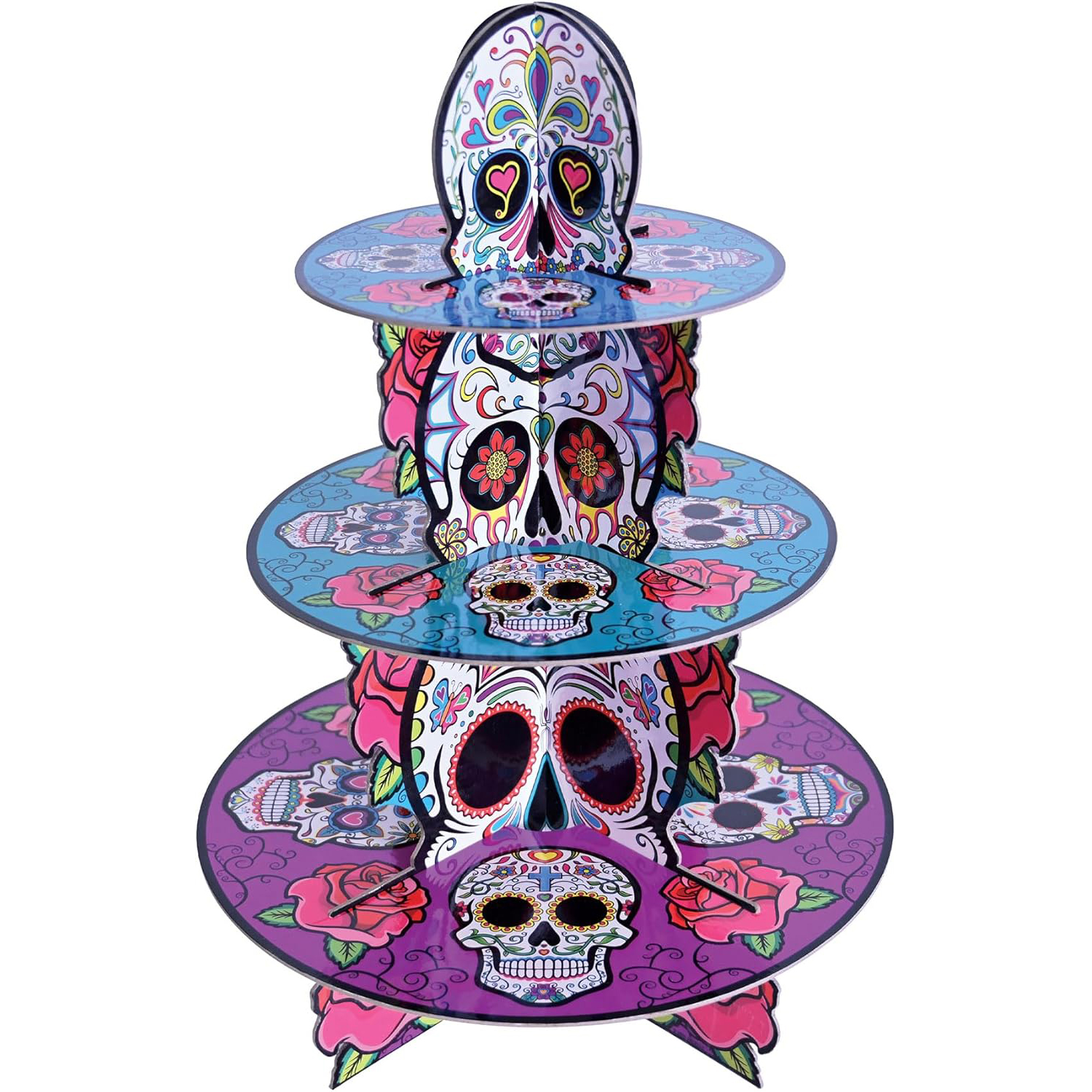 Custom Cupcake Stand Supplier - Day of the Dead 3-Tier Dessert Display
