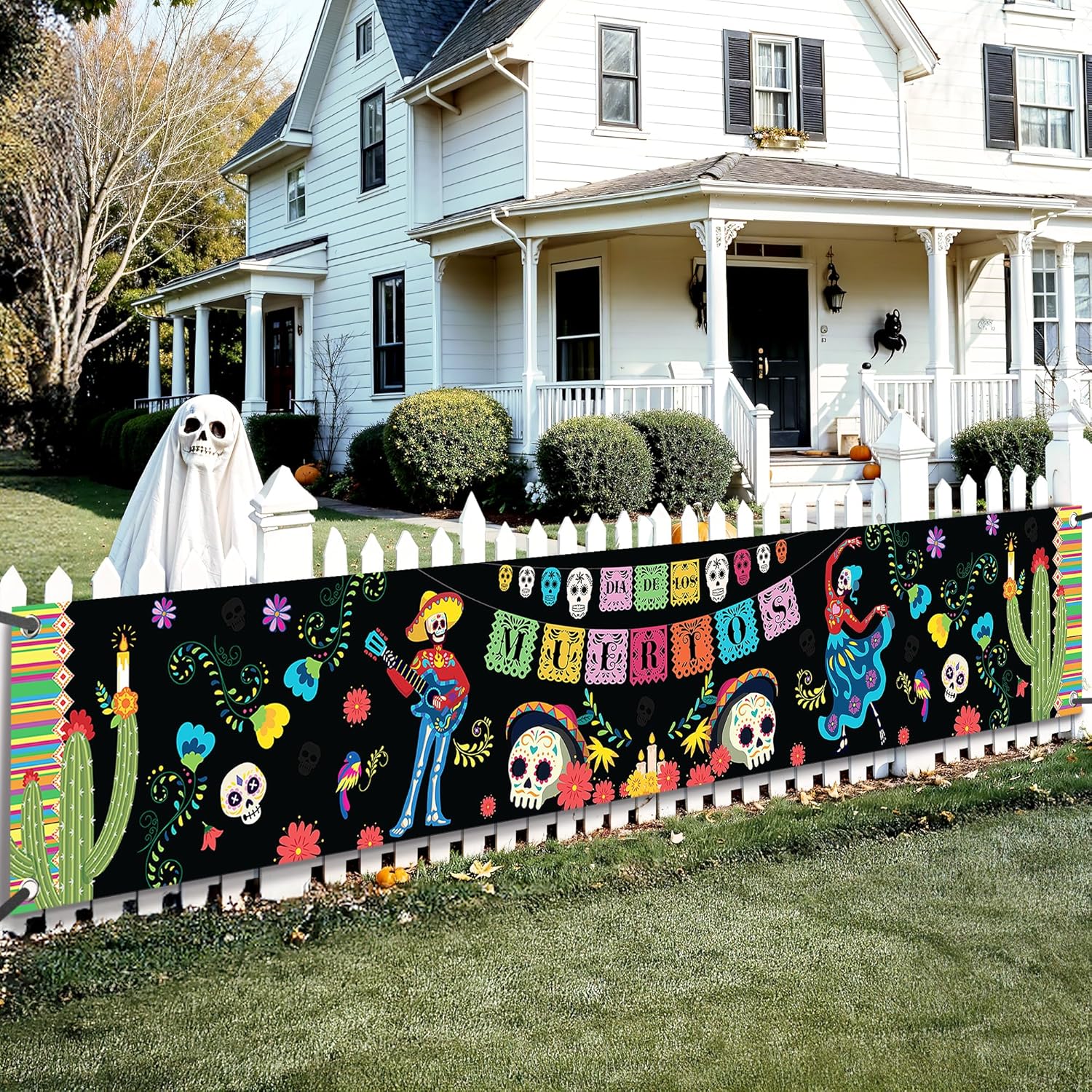 Custom Yard Banners - Dia De Los Muertos Yard Banner Factory Direct