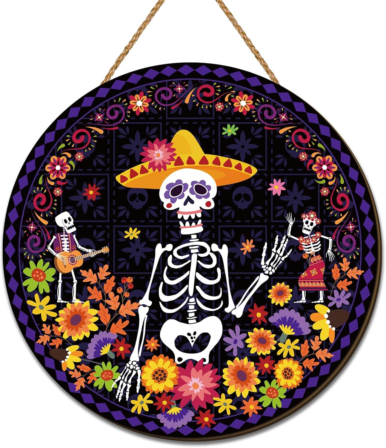 Wooden Door Sign Manufacturer - Day of the Dead Wooden Hanging Sign