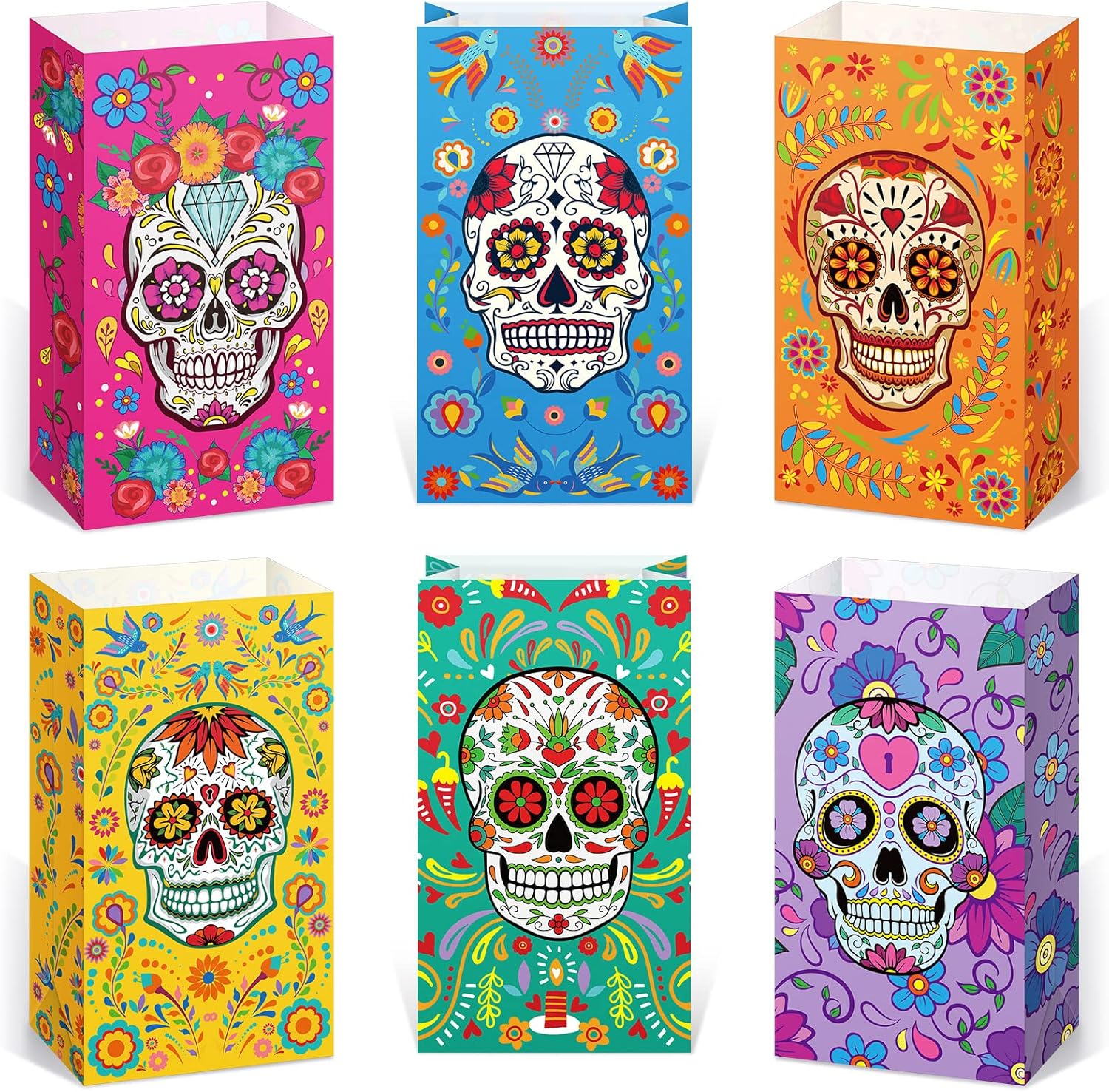 Custom Treat Bags - Day of the Dead Sugar Skull Candy Bags