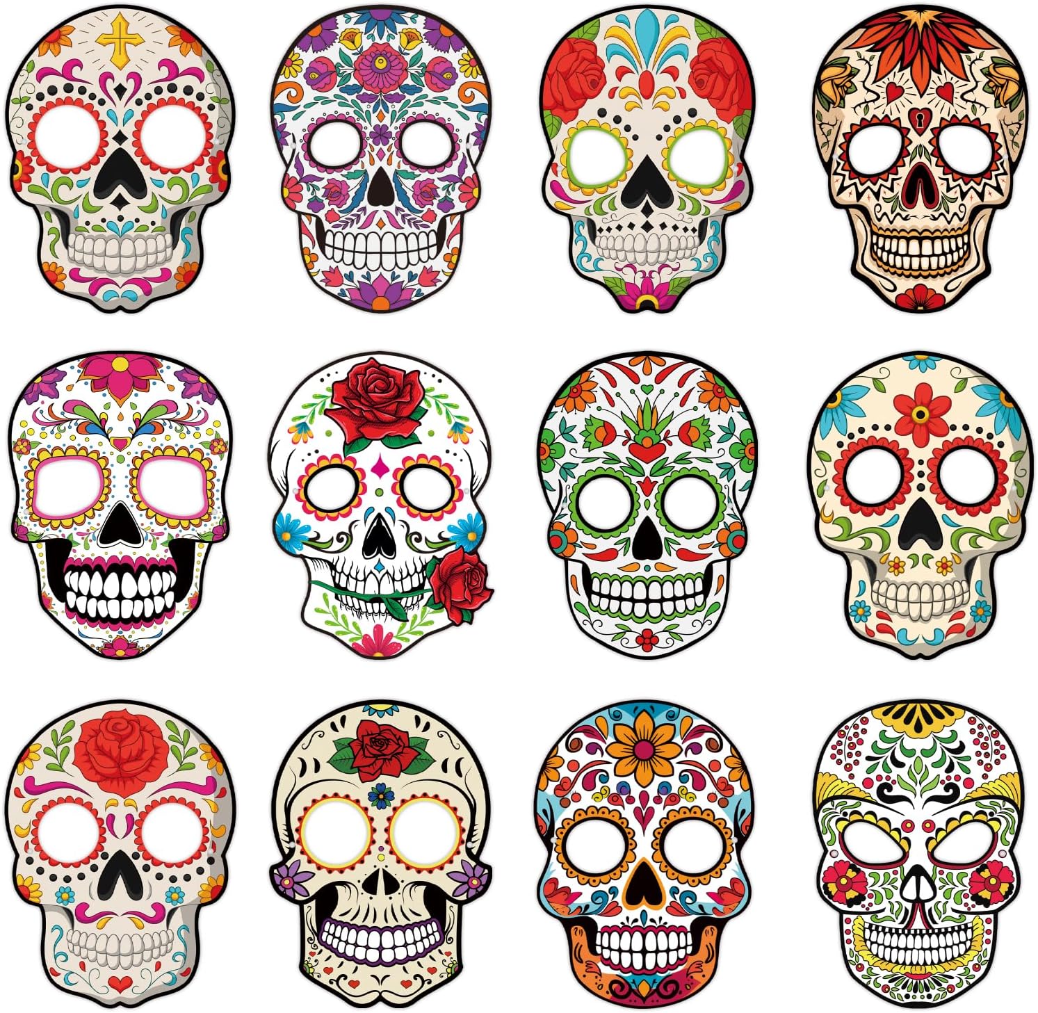 Custom Paper Face Masks Factory - Mexican Sugar Skull Party Decor