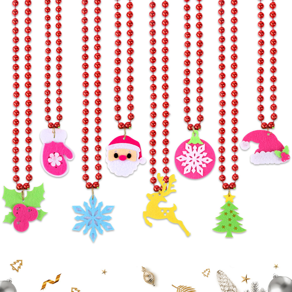 Custom Party Necklaces Factory - Glow-in-the-Dark Christmas Beaded Necklaces Wholesale