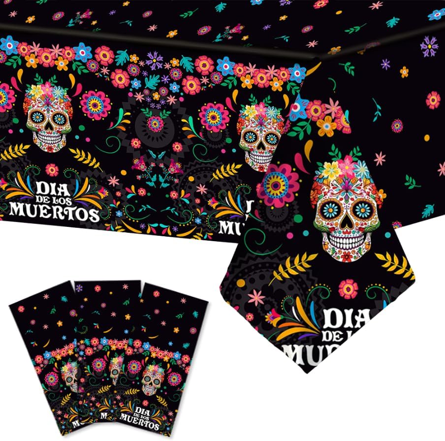 Plastic Tablecloth Manufacturer - Festive Skull Party Table Cover