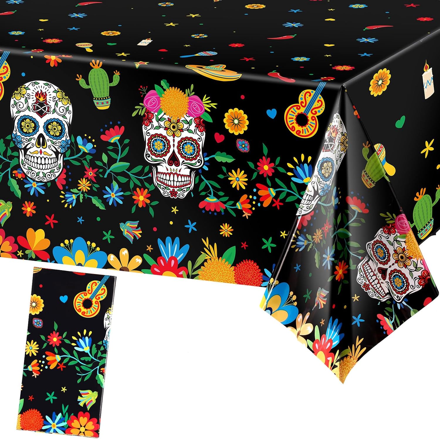 Dia De Los Muertos Table Cover Supplier - Sugar Skull Tablecloth