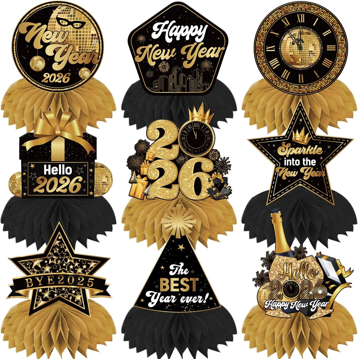 Custom Honeycomb Table Decorations - 2026 New Year Centerpieces