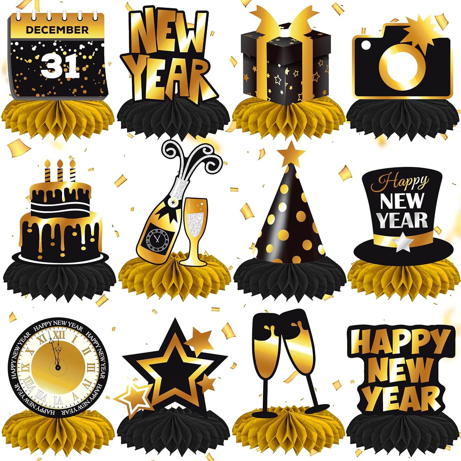 Wholesale Party Supplies - New Year Table Honeycomb Centerpieces