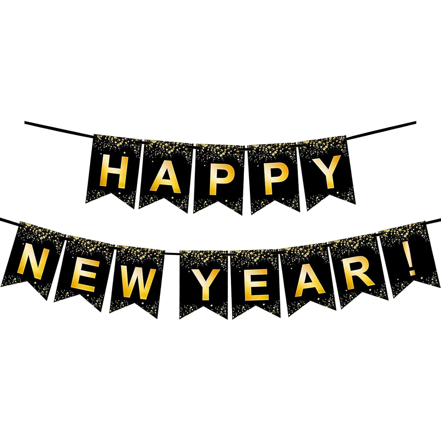 Custom Paper Banner - Elegant Starlight Happy New Year Decor