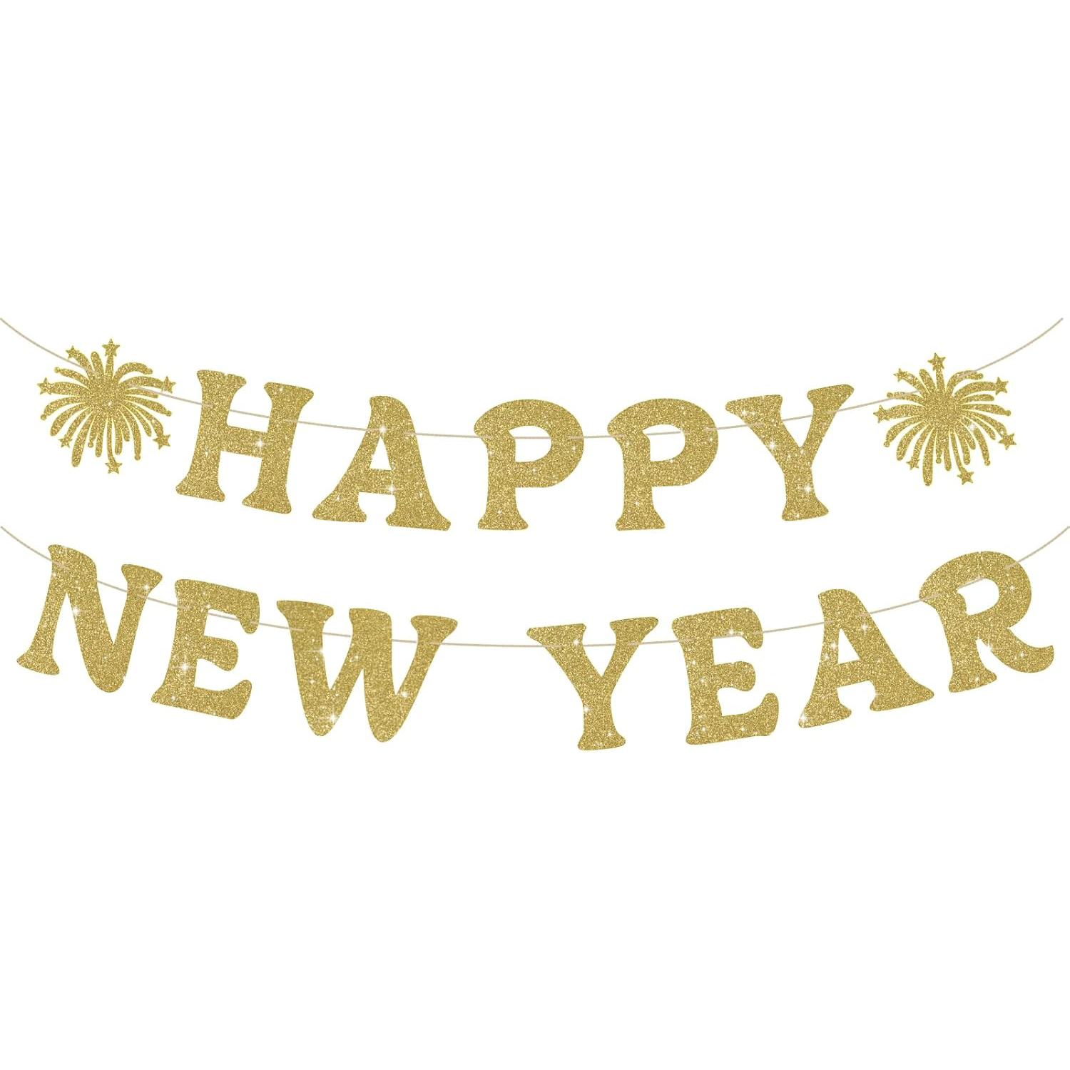 Custom Party Banners Bulk - Glitter New Year Party Signage