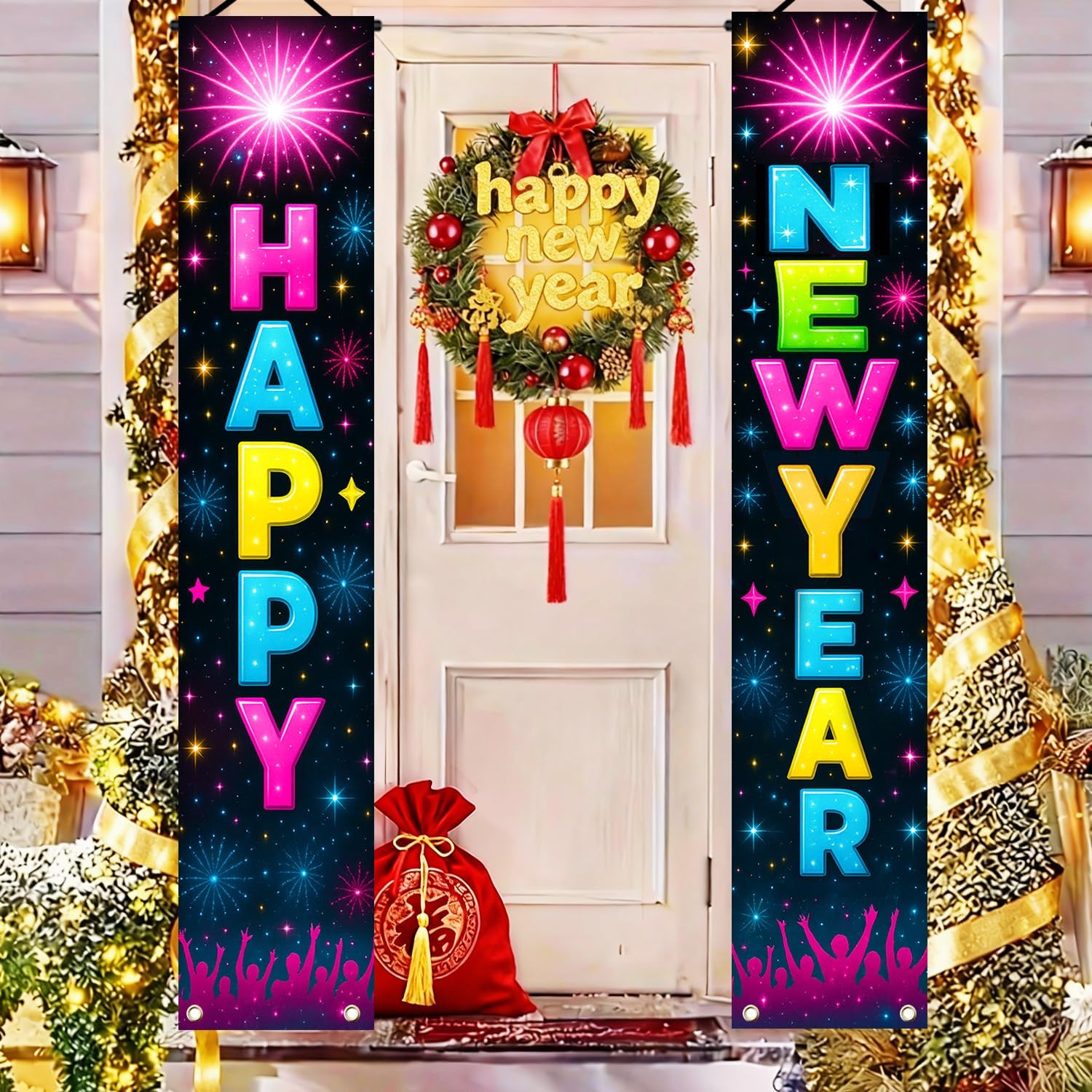 Wholesale Porch Sign Factory - Neon New Year Party Banner