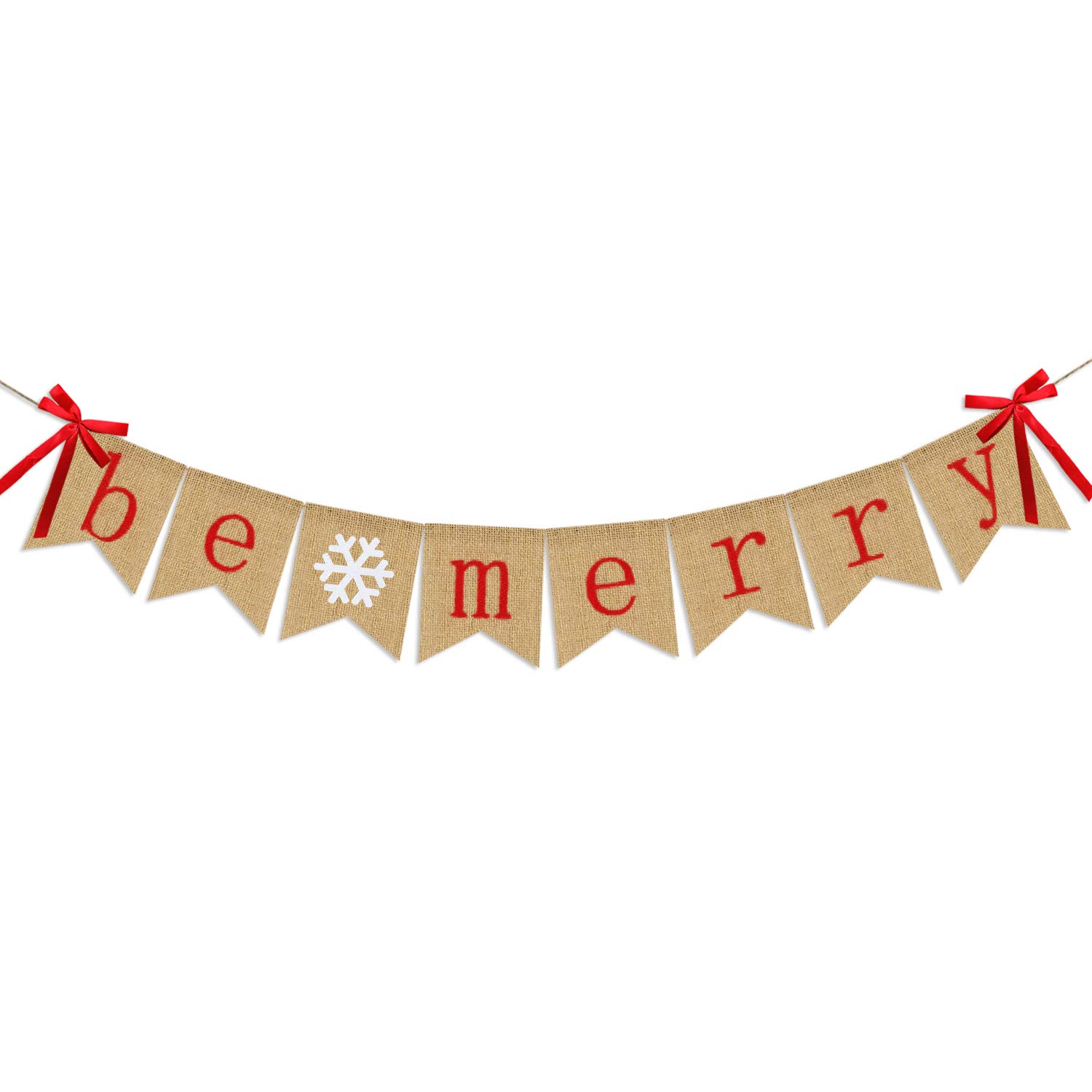 Burlap Banner Manufacturer - Rustic Be Merry Christmas Burlap Banner