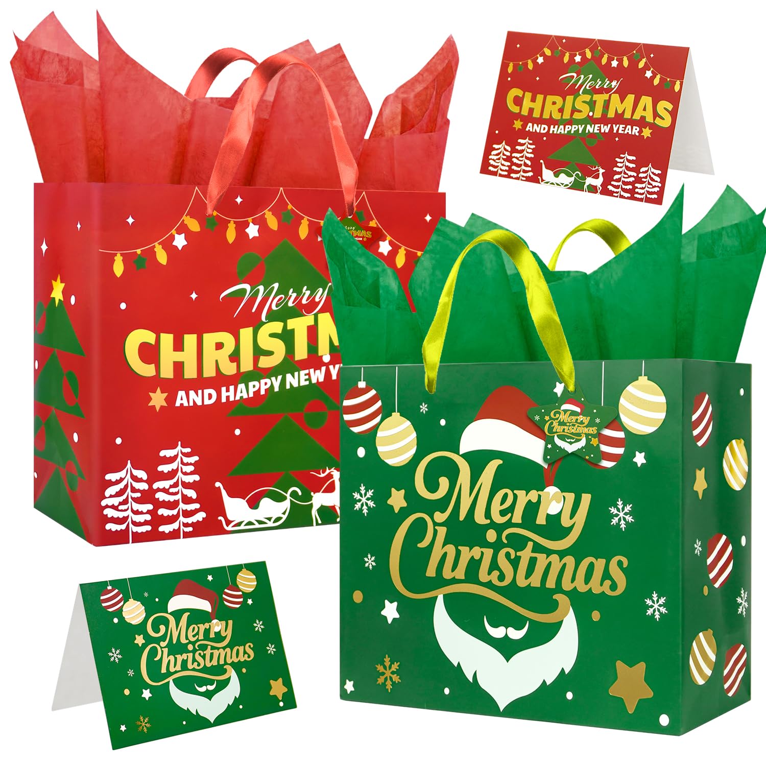 Custom Gift Bags Manufacturer - Christmas Gift Bags with Tissue & Card