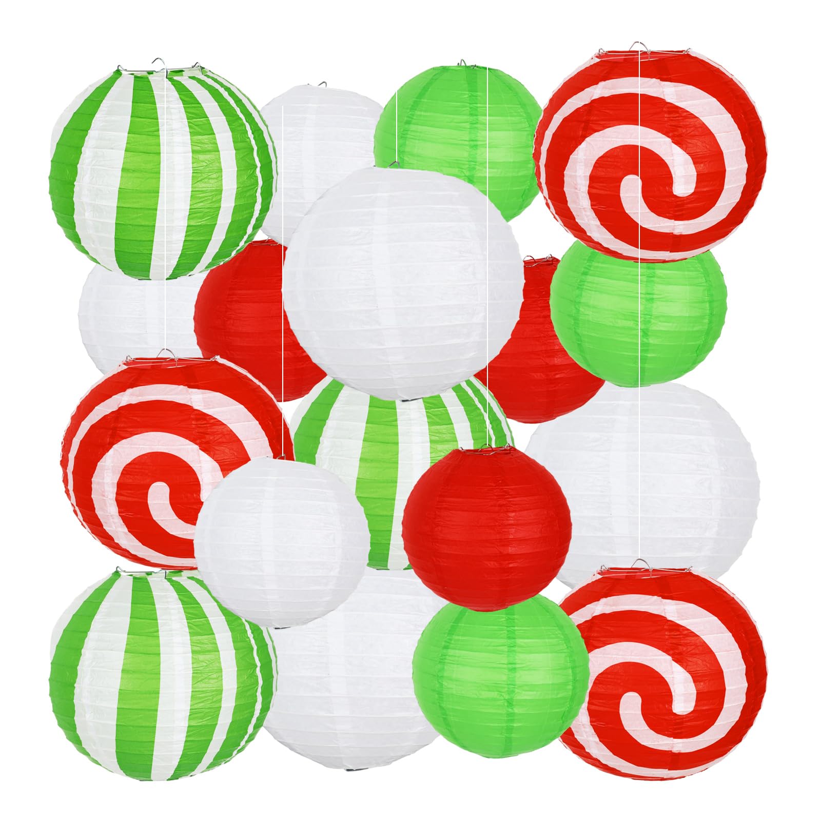 Paper Lantern Wholesale - Festive Christmas Candy Cane Paper Lanterns