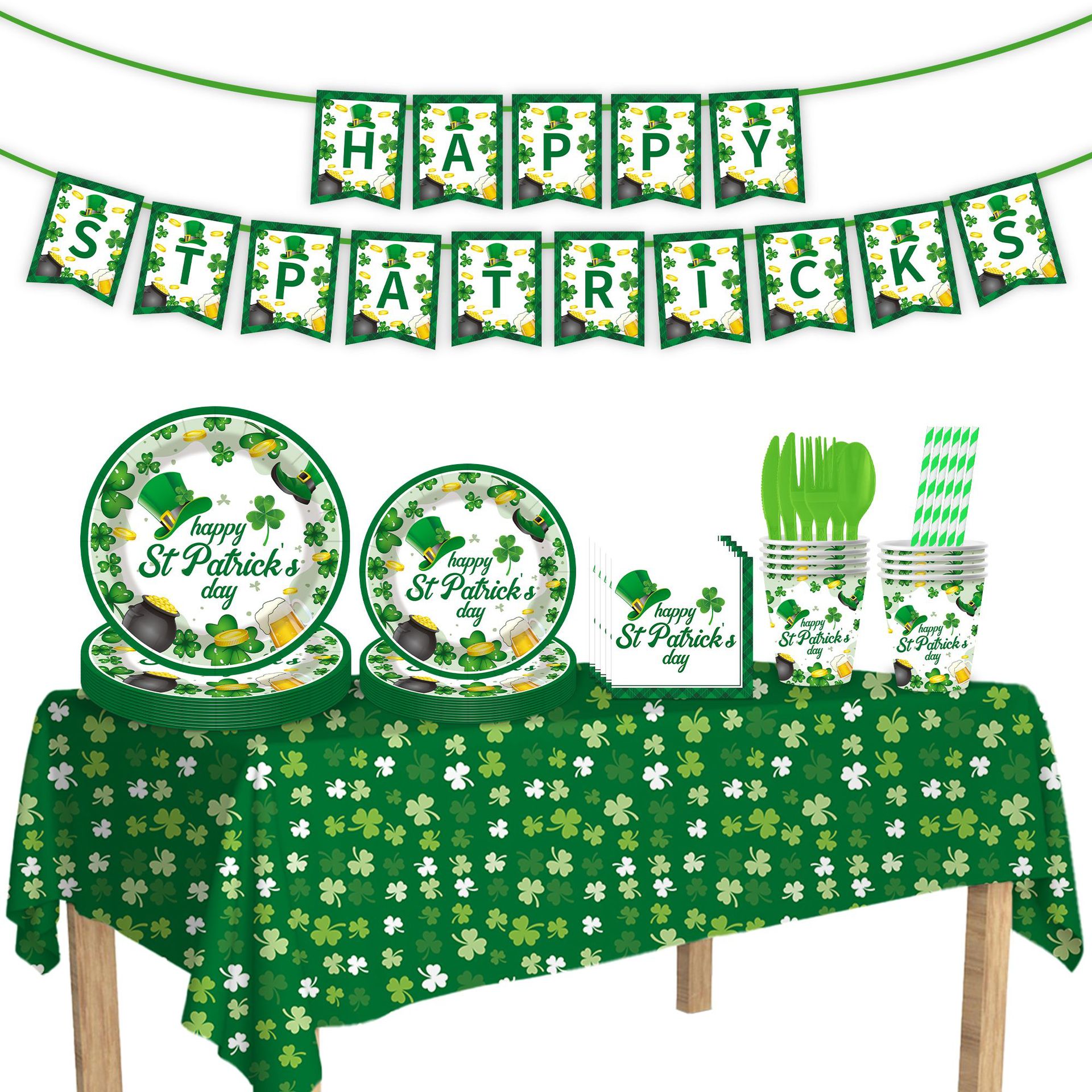 Wholesale Disposable Cutlery Factory - St. Patrick's Day Party Tableware Set