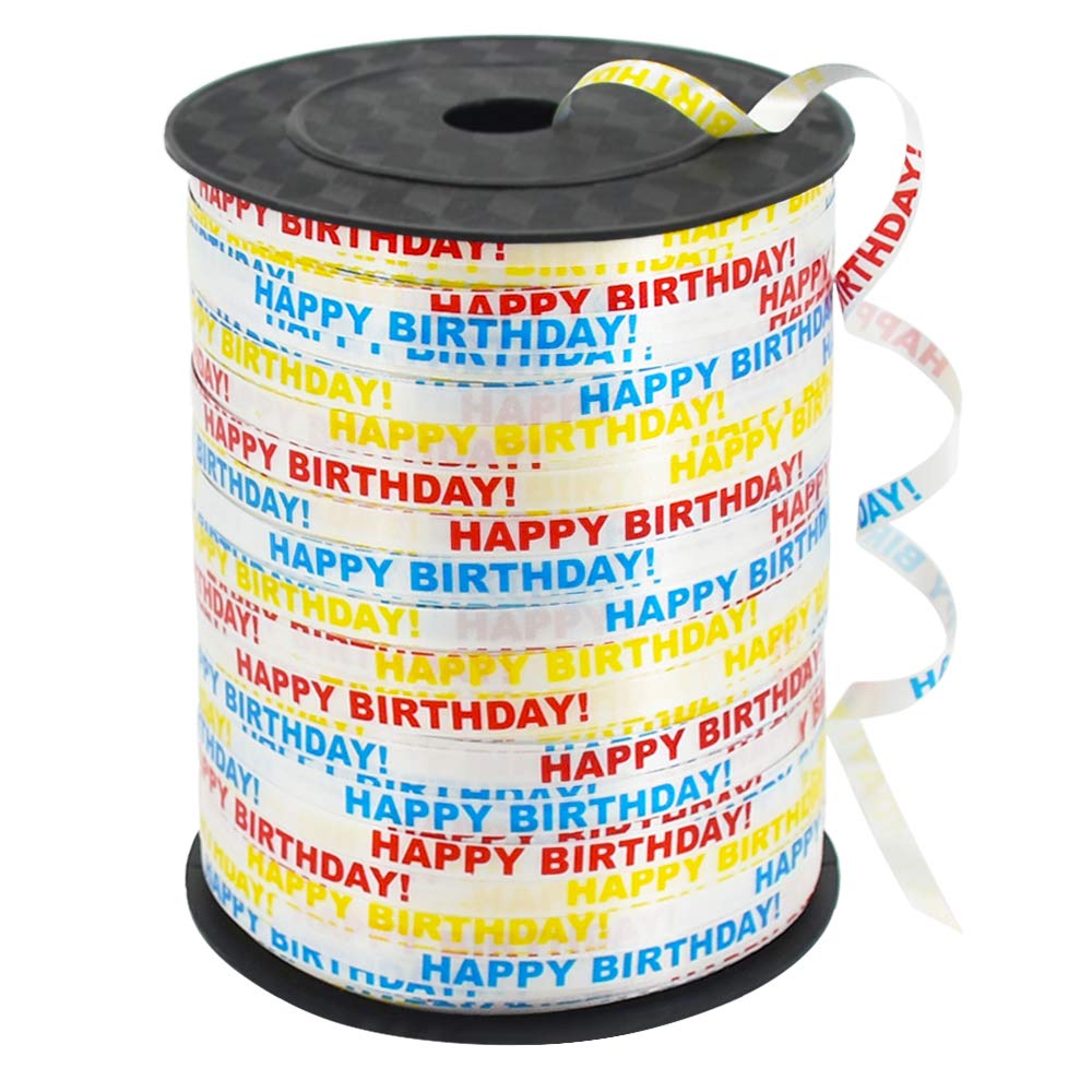 Custom Printed Ribbon - Happy Birthday Wrapping Ribbon for Parties