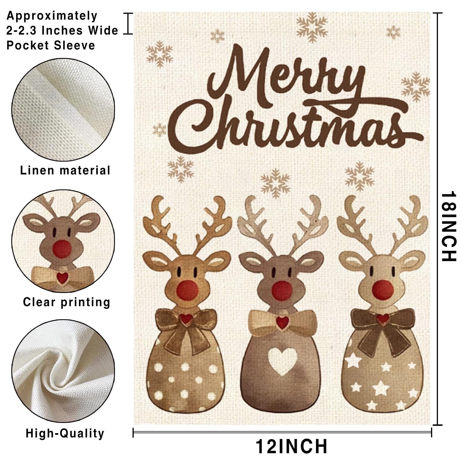 OEM Garden Flag Factory - Merry Christmas Reindeer Outdoor Flag - Image 7