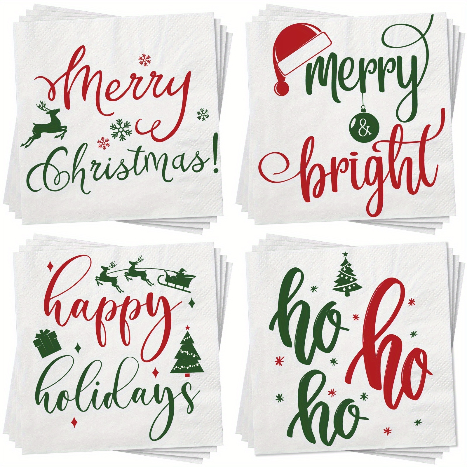 Custom Disposable Napkins - Elegant 3-Ply Christmas Paper Napkins for Festive Events