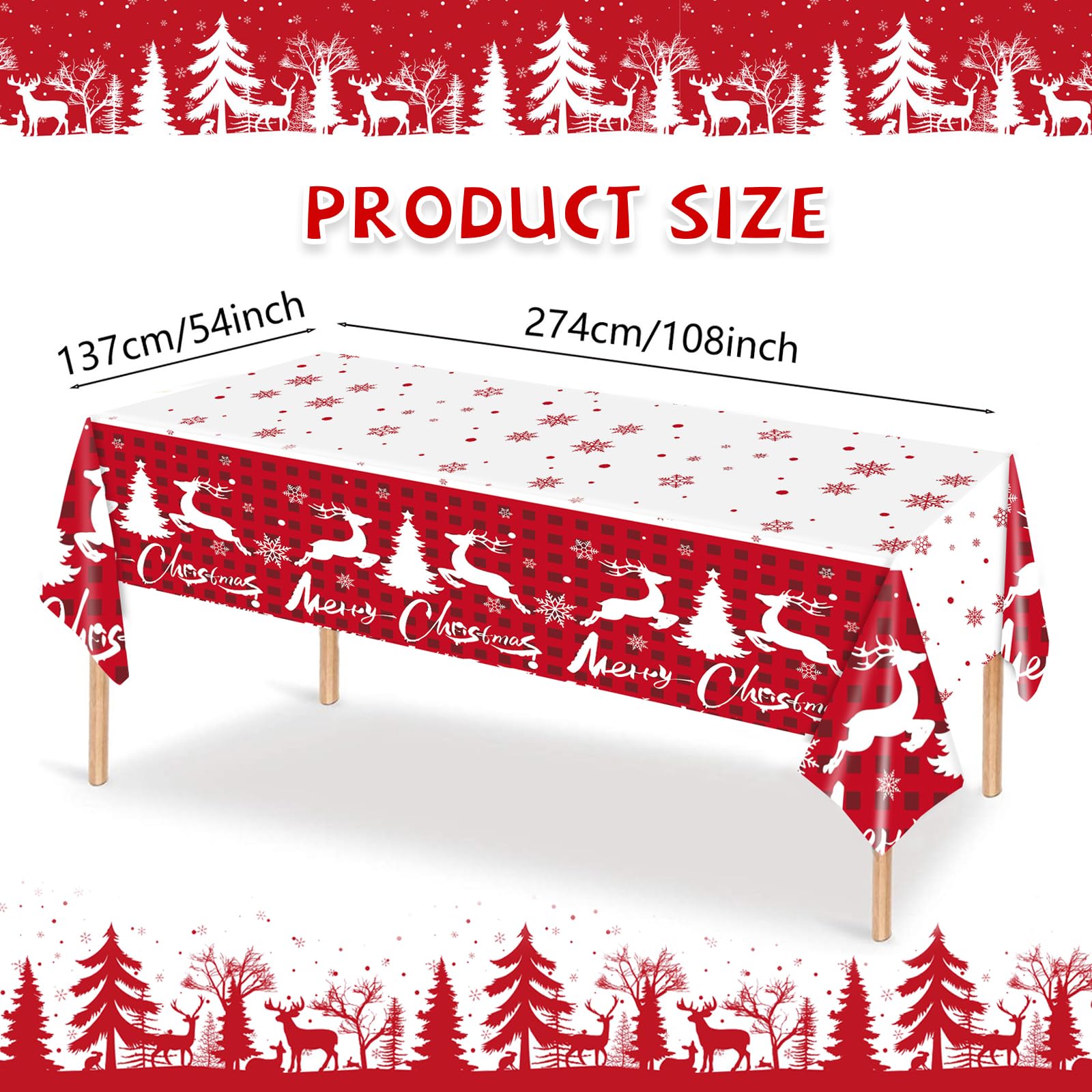 Custom Tablecloth Wholesale - Festive Winter Christmas Tablecloths 2-Pack - Image 7