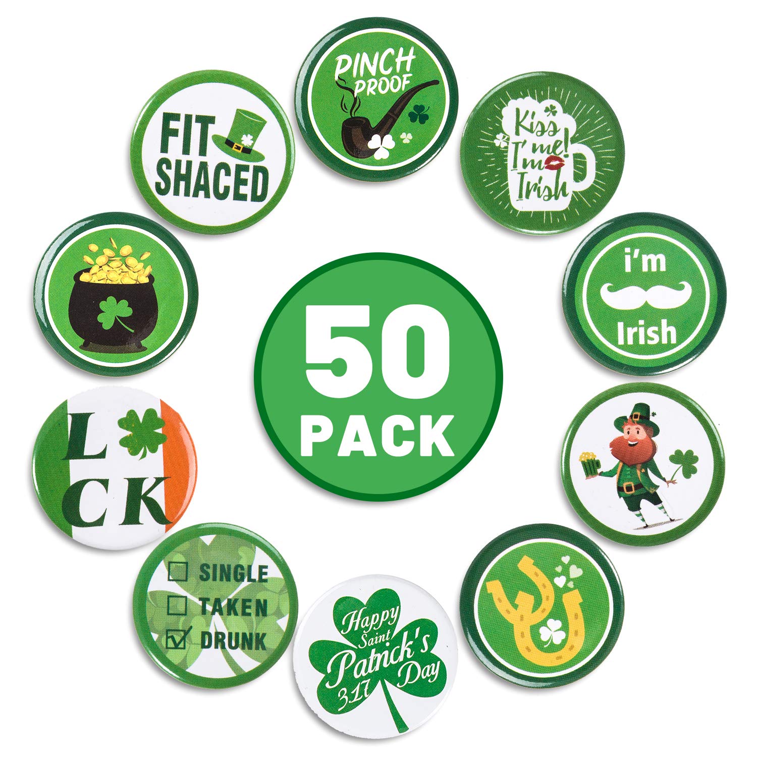 Custom Pin Badges - St. Patrick's Day Shamrock Pin Badges Wholesale