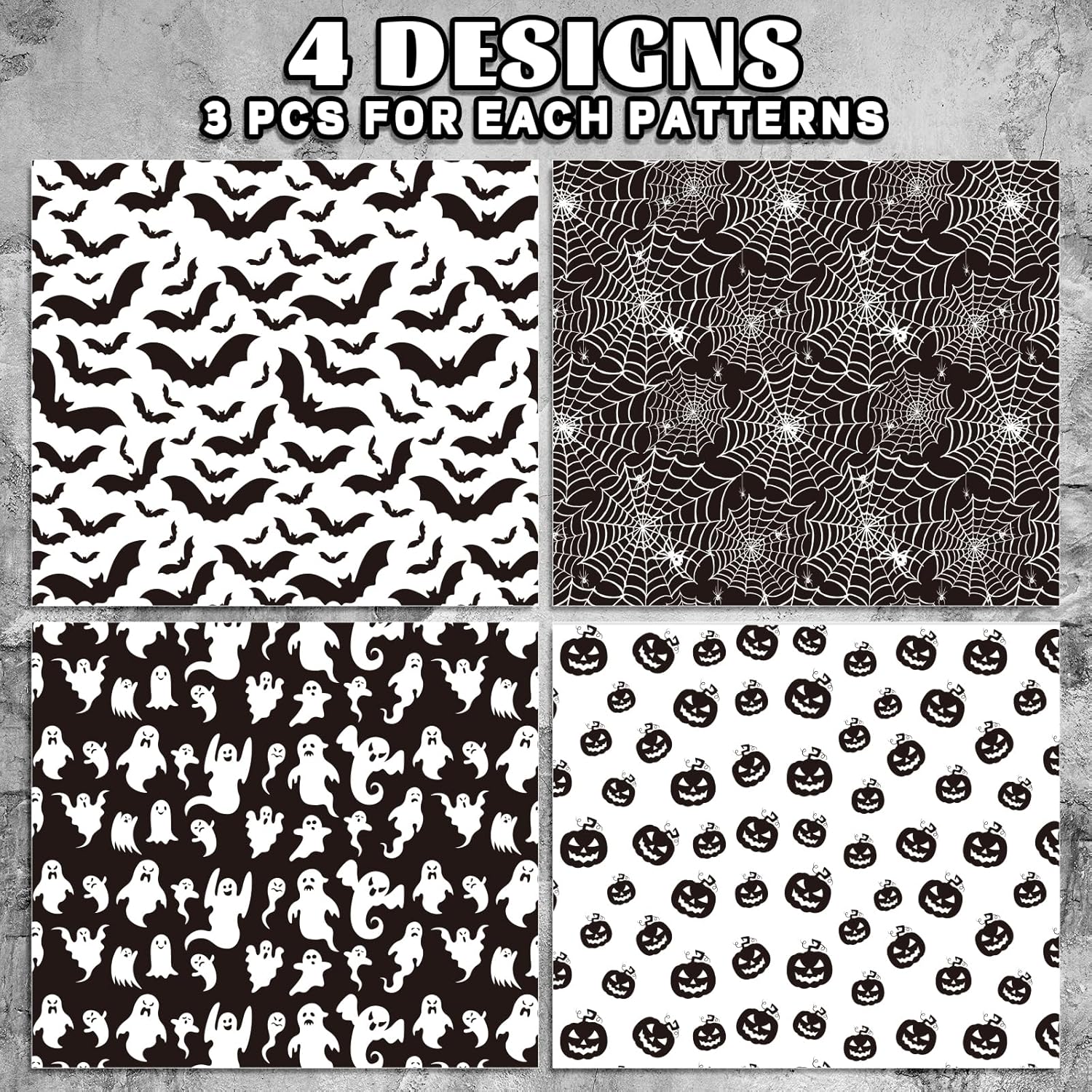 Wholesale Party Supplies - Halloween Wrapping Paper Ghost Pumpkin Bat Design - Image 6