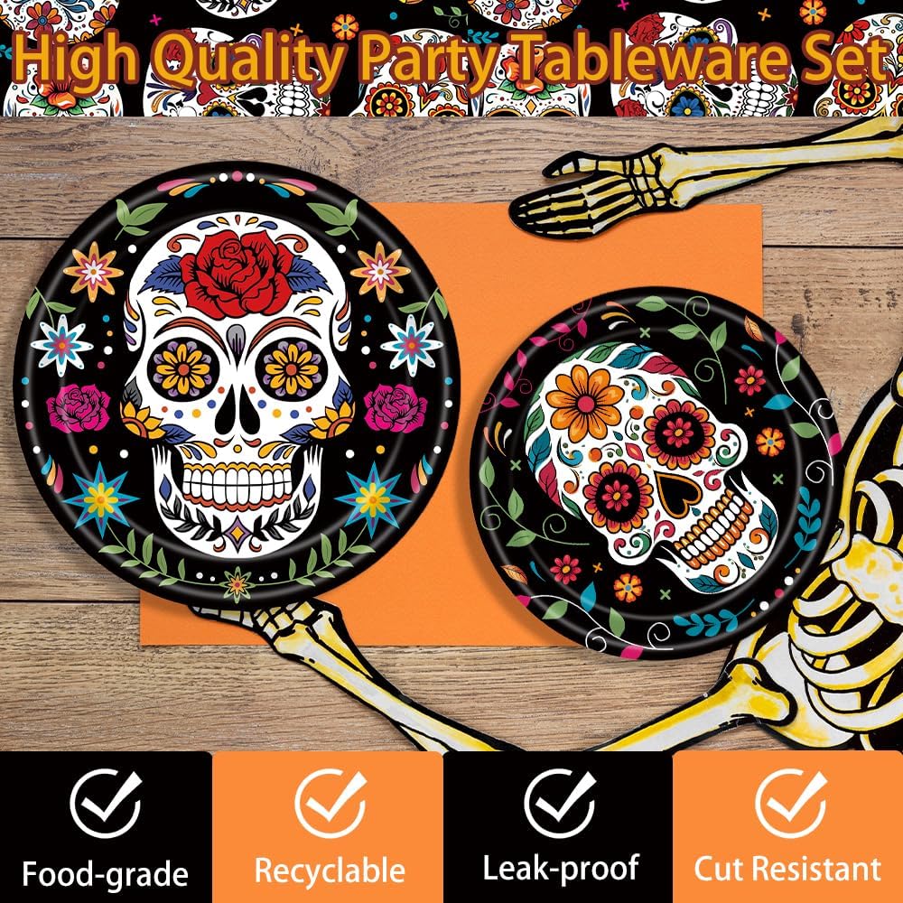 Custom Party Tableware - Day of the Dead Sugar Skull Tableware Set - Image 6